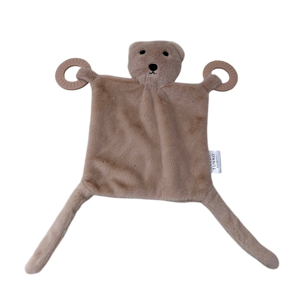 Bella Tunno Bear Lovey Plush Stuffed Animal Security Blanket Teether Tan Kids